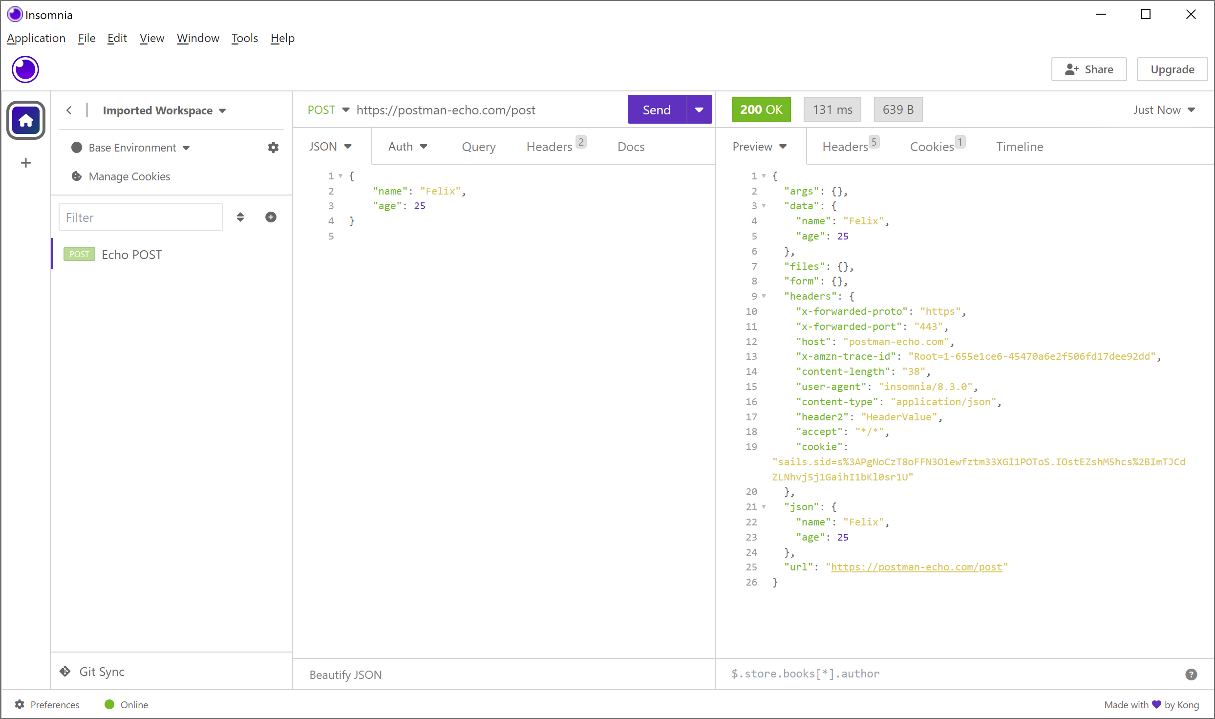 Insomnia is cross platform Postman alternative